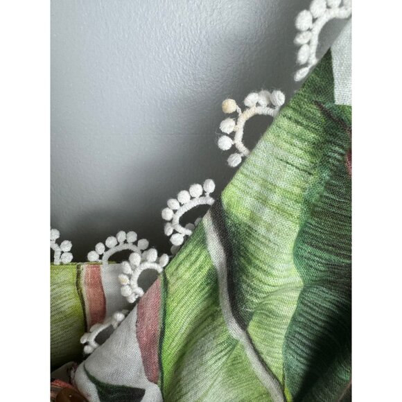 FARM Rio Plantage White Palms Linen Drop Waist Mini Dress Size XS - Picture 8 of 10